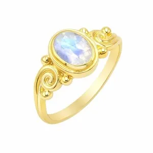 Authentic Lunar Radiance Moonstone Ring in Sacred Sterling Silver