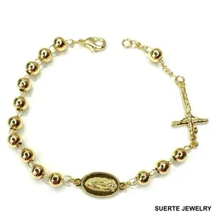 Authentic Radiant Grace: The Virgen de Guadalupe Golden Rosary Bracelet