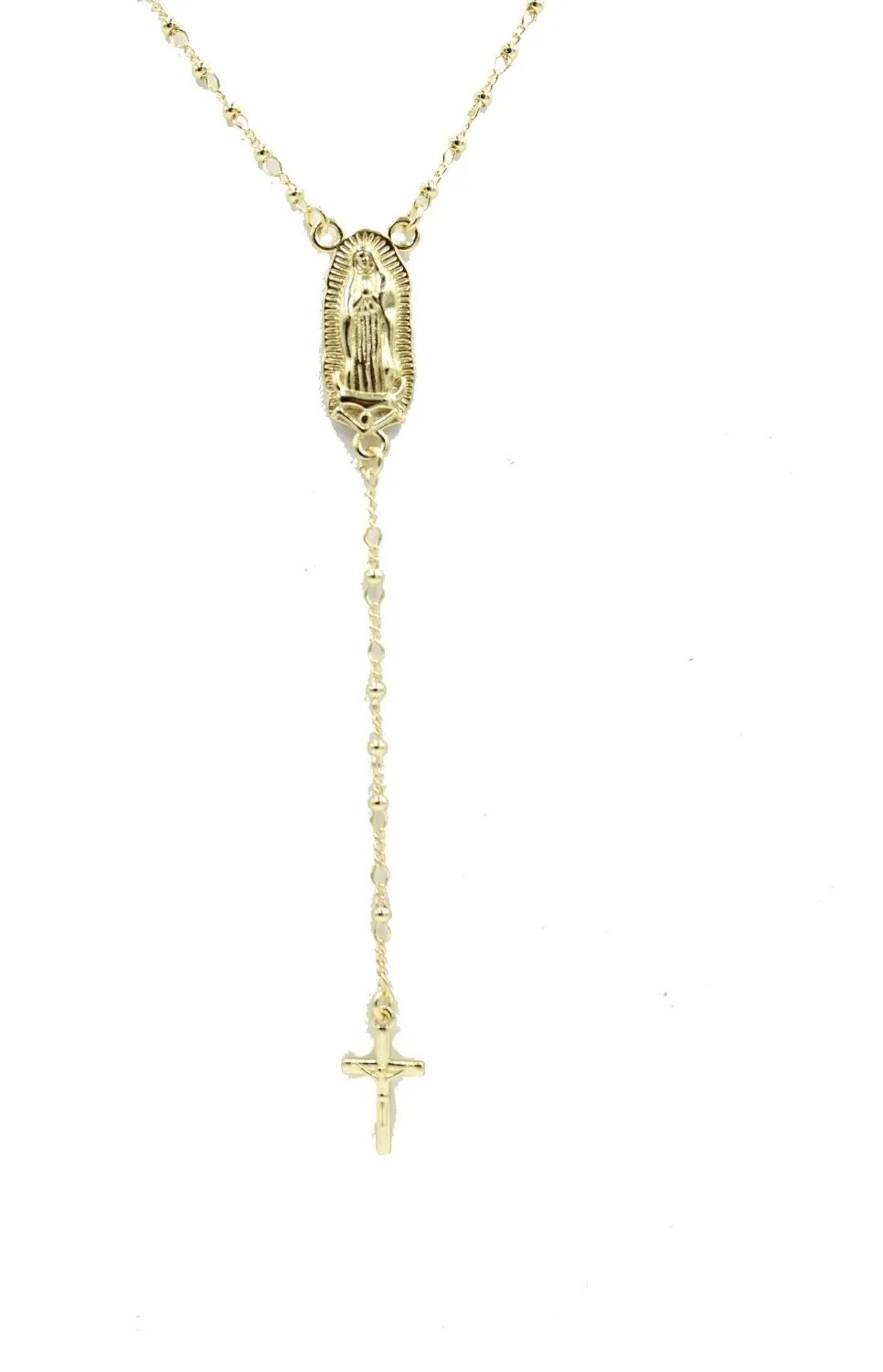 Authentic Virgen de Guadalupe Rosary 18 inch 18k Gold Plated - Guadalupe Rosary