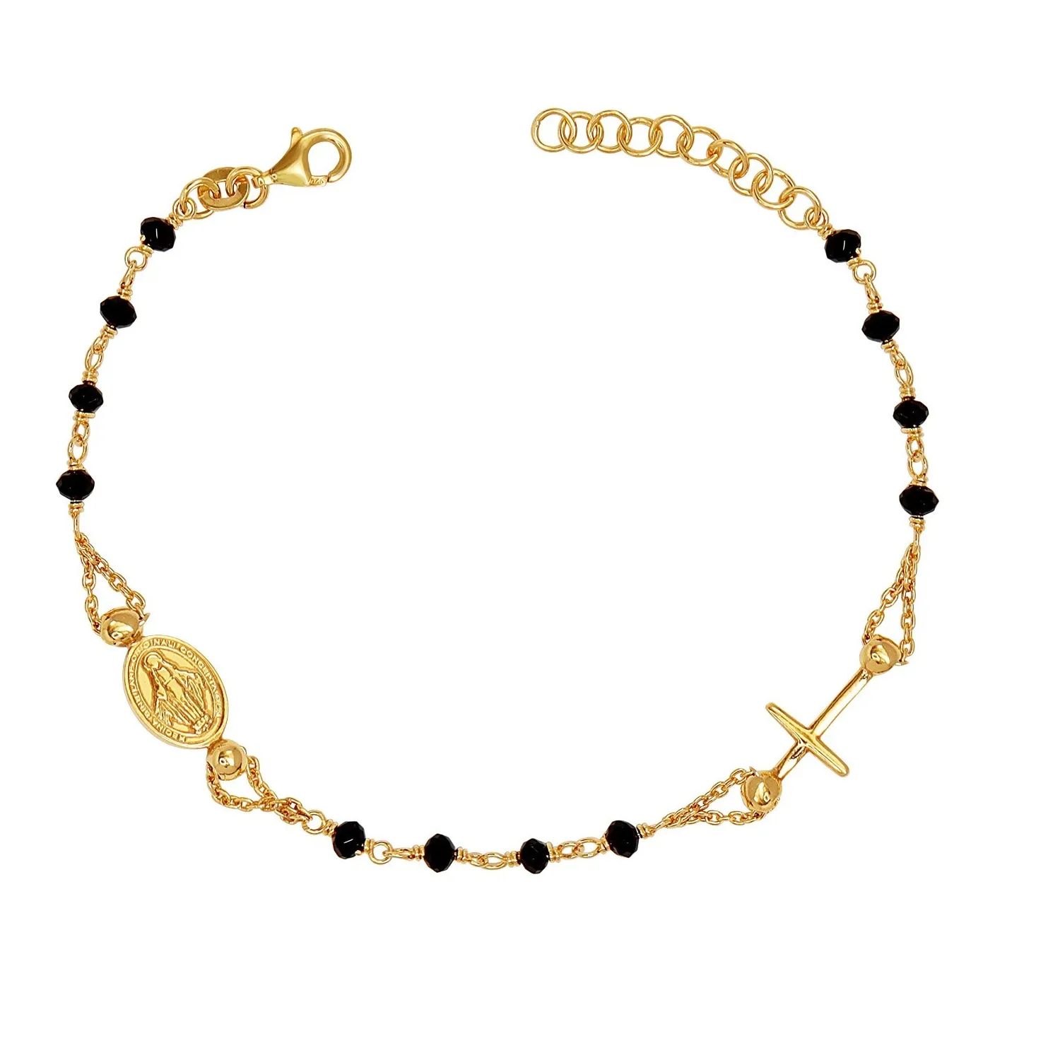 Authentic Sanctuary of Grace 14K Gold-Plated Mother Mary Rosary Bracelet
