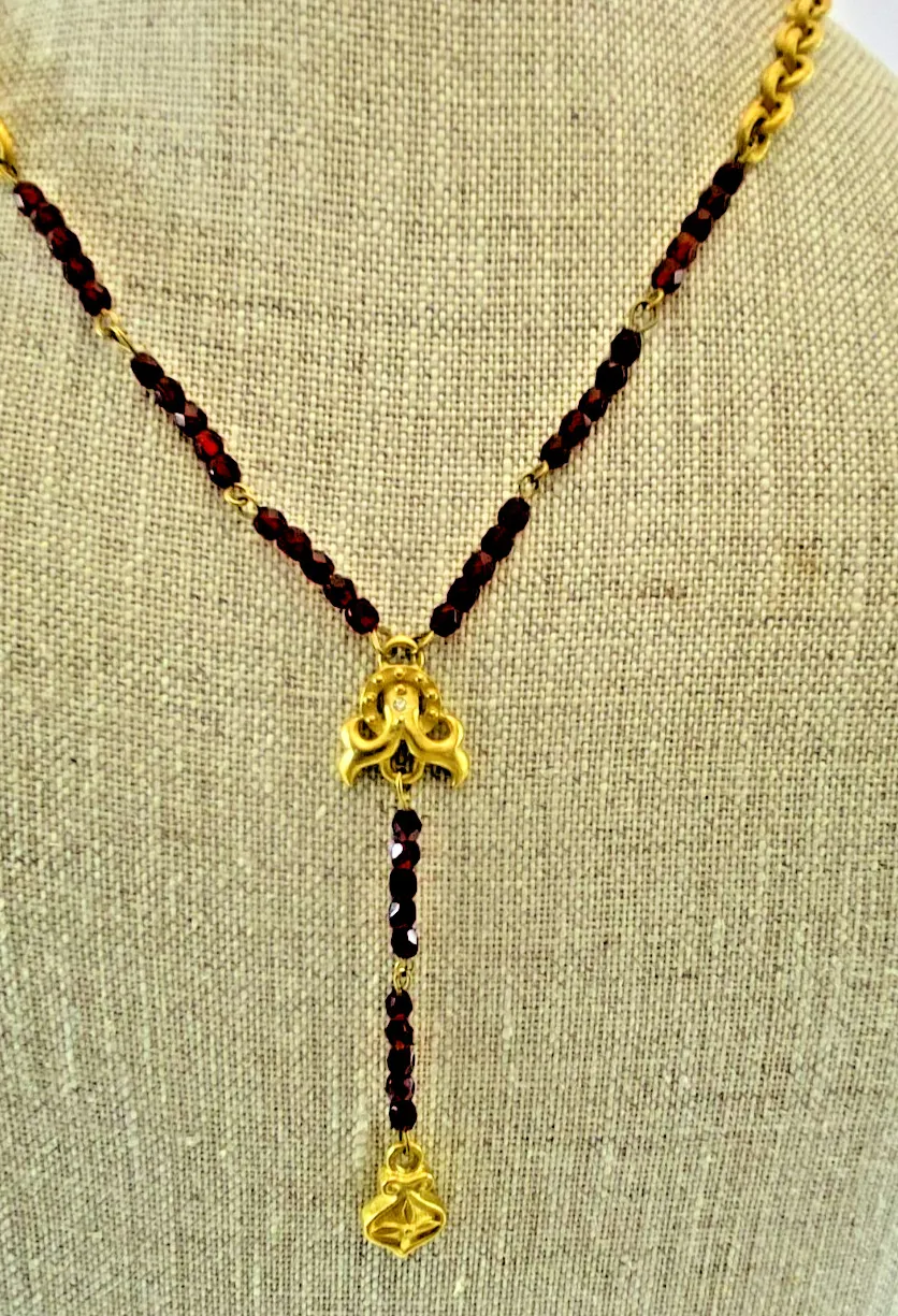 Authentic The Crimson Prayer: A Vintage Gold-Plated Rosary Talisman