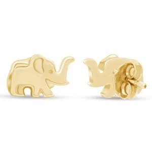 Authentic Gilded Pachyderm Totem: Sacred Wisdom Studs