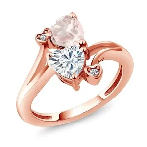 Authentic The Velvet Blossom Heart Ring in 18K Rose Gold