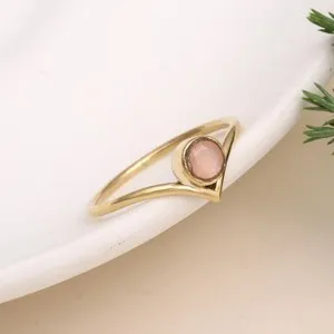 Authentic The Whispering Rose Quartz Gilded Talisman Ring