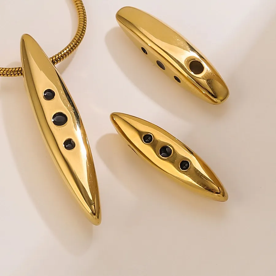 Authentic 2PCS Stainless Steel Charms Rhinestone Gold-Plated Pendant Accessories for Necklace Bracelet Jewelry Making Material Supplies