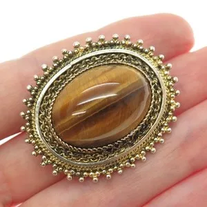 Authentic The Golden Eye of Protection: Vintage 925 Sterling Silver and Tiger's Eye Talisman