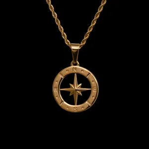 Authentic The Celestial Navigator: 18K Gold Plated North Star Compass Amulet