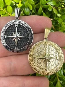 Authentic Celestial North Star Compass Talisman in Radiant Gold