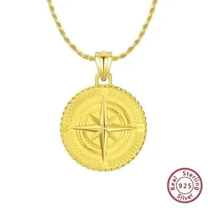 Authentic The Navigator of Destiny 18K Gold-Plated Compass Talisman