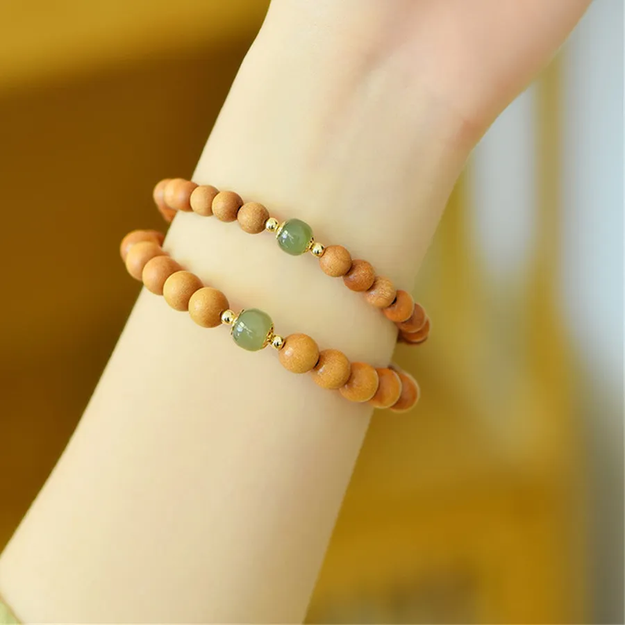 Authentic The Sacred Sandalwood Rosary of Hetian Jade: A Pathway to Inner Peace and Protection