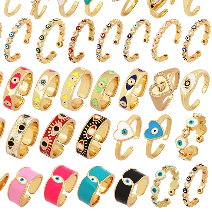 Authentic The All- Seeing Gaze Enamel And Gold Talisman Ring