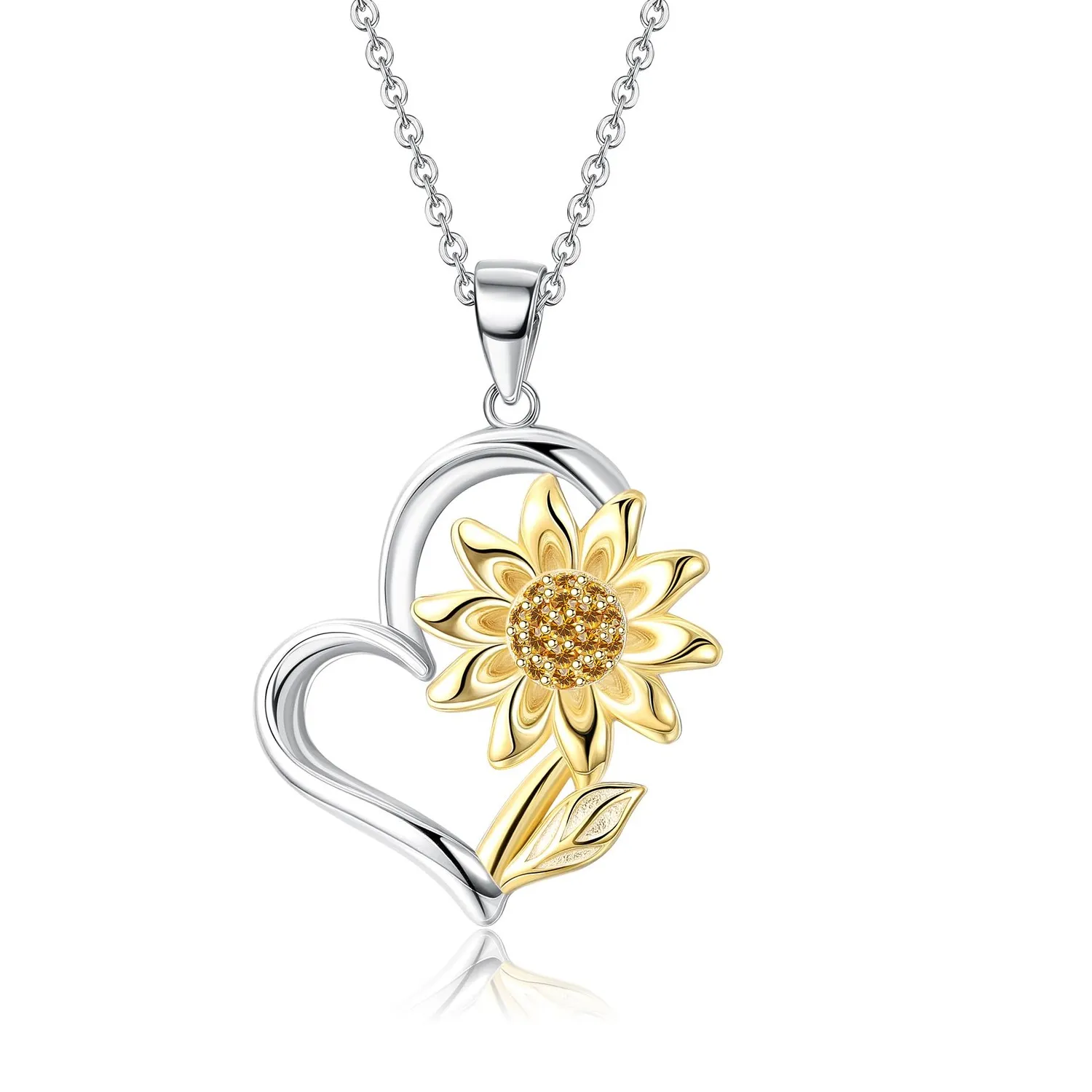 Authentic MILACOLATO 925 Sterling Silver Sunflower Necklace 14K Gold Plated You're My S...