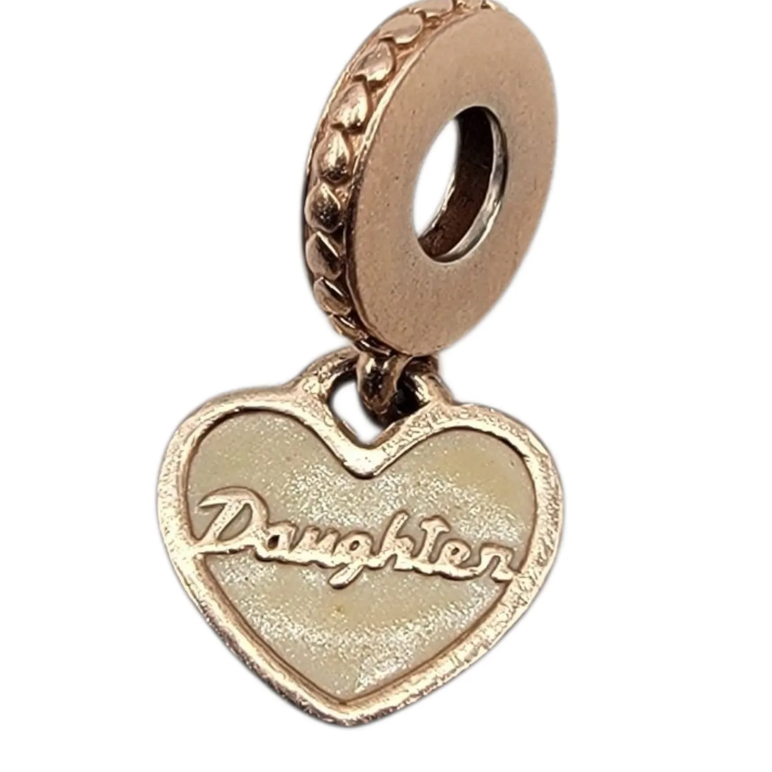 Authentic Pandora Rose 14k Gold Plated Daughter You're Always in My Heart Bracelet Charm