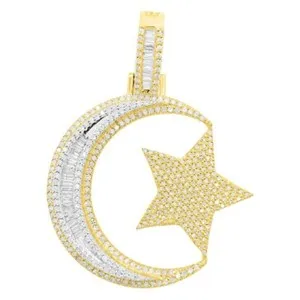 Authentic Celestial Horizon: The Star and Crescent Moissanite Talisman