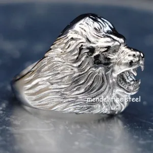 Authentic MENDEL Gold Plated Mens Lion Head of Judah Ring Men Stainless Steel Size 7 8-15