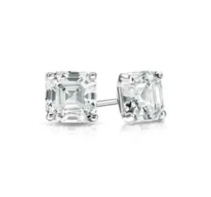 Authentic Luminous Asscher Radiance: Celestial Geometry Studs