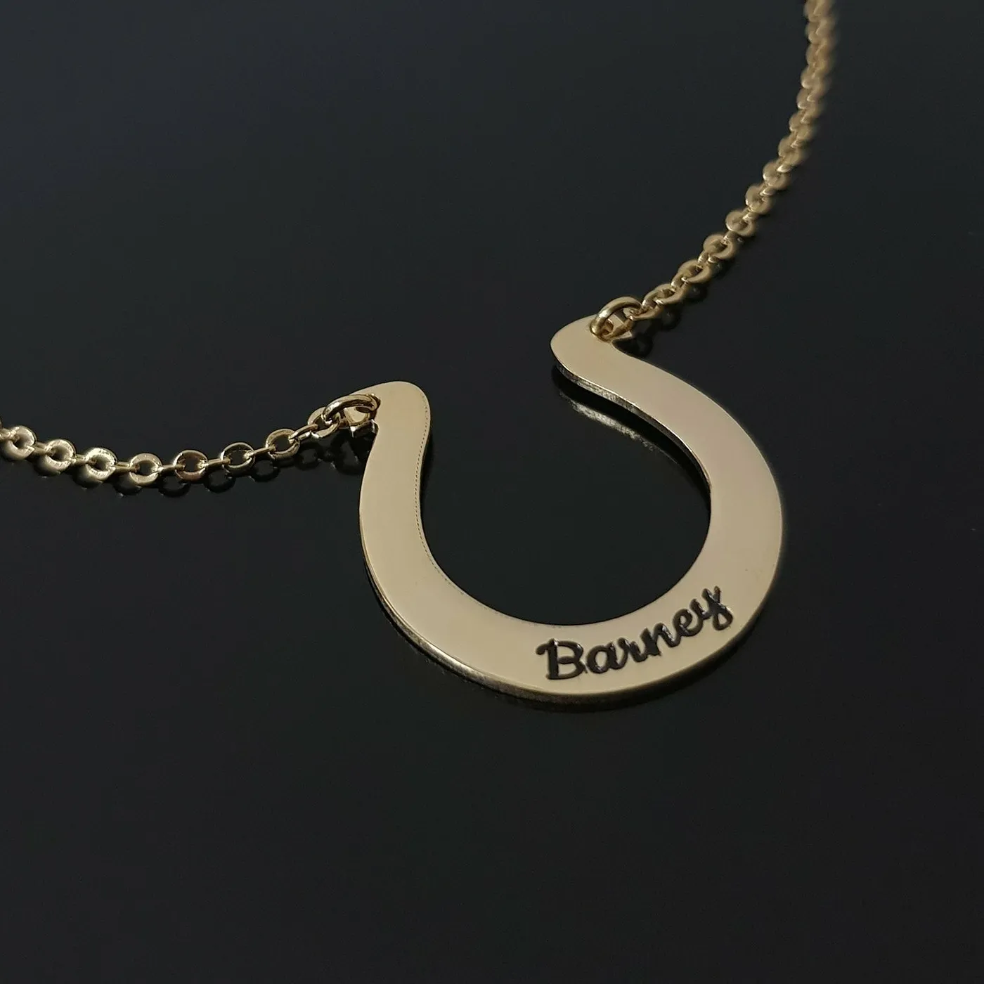 Authentic Horseshoe Necklace Name Pendant Customize Jewelry personalized Silver Gold Charm