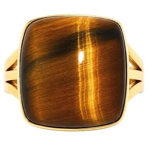 Authentic The Gilded Vision: Blue Tiger Eye Statement Ring in Size 7