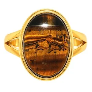 Authentic The Gilded Horizon: Blue Tiger Eye Talismanic Ring Size 8