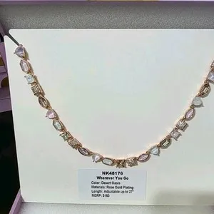 Authentic Rose Gold Plated Desert Oasis Jewel Candy Necklace