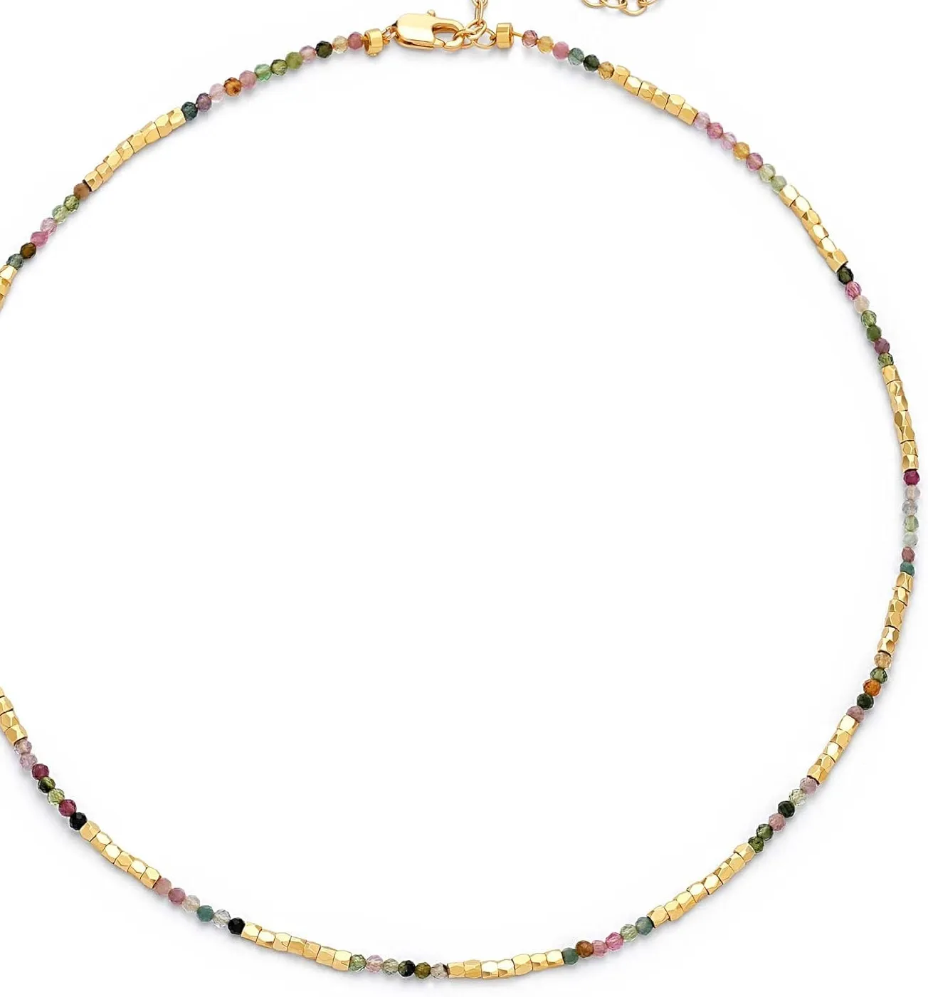 Authentic Celestial Gemstone Choker: 14K Gold‑Plated Boho Talisman for Women
