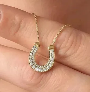 Authentic Golden Horseshoe of Destiny – 1.5‑Ct Moissanite Pendant