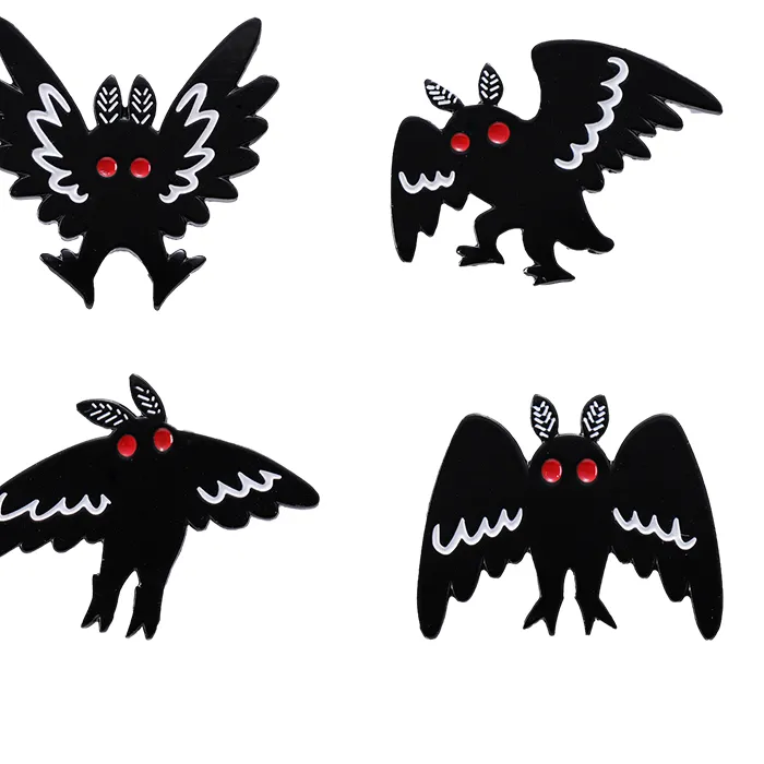 Authentic The Nocturnal Guardian: Enamel Mothman Amulet