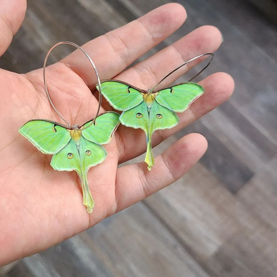 Authentic Emerald Moth Spirit Totem Earrings
