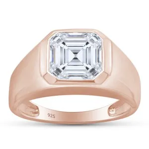 Authentic The Ethereal Radiance Asscher Solitaire Ring in Rose Gold Plated Sterling