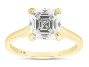 Authentic Celestial Radiance: 1.71‑Carat Moissanite Solitary in Golden Halo