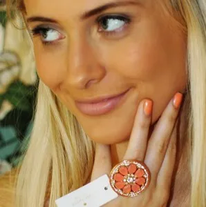 Authentic The Blossom of Serenity: Gold-Plated Floral Talisman