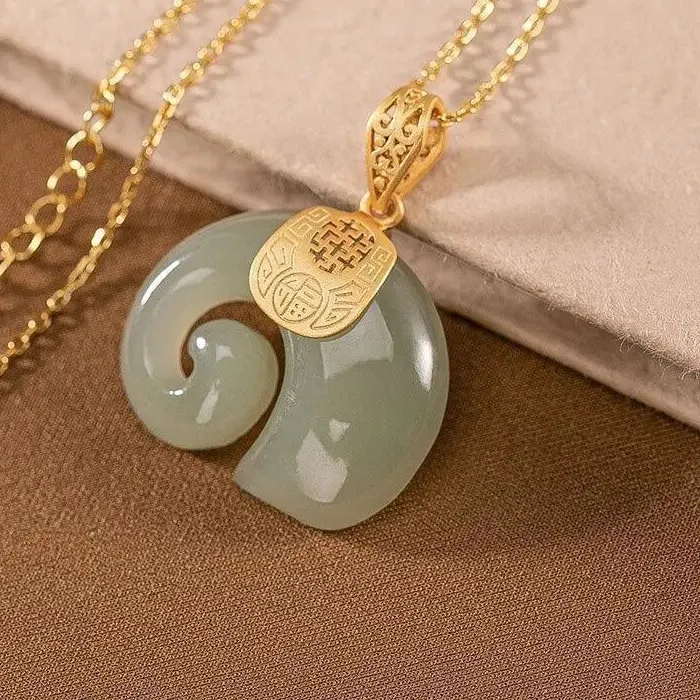 Authentic The Gilded Guardian: Celestial Elephant Jade Talisman