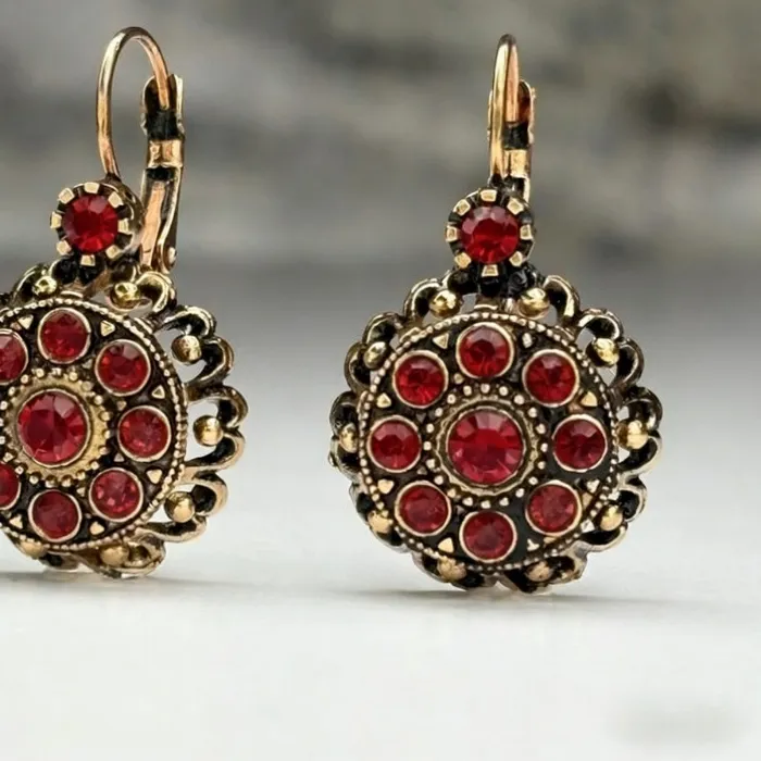 Authentic Crimson Flame Earrings The Sacred Geometry Of Passionate Radiance