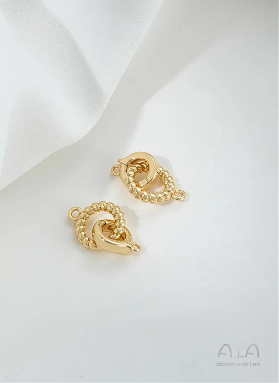 Authentic The Golden Thread: Sacred Oval Pearl and Double Ring Connecting Buckle