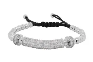 Authentic The Obsidian Tether: Simulated Diamond and 14K White Gold Thread of Protection