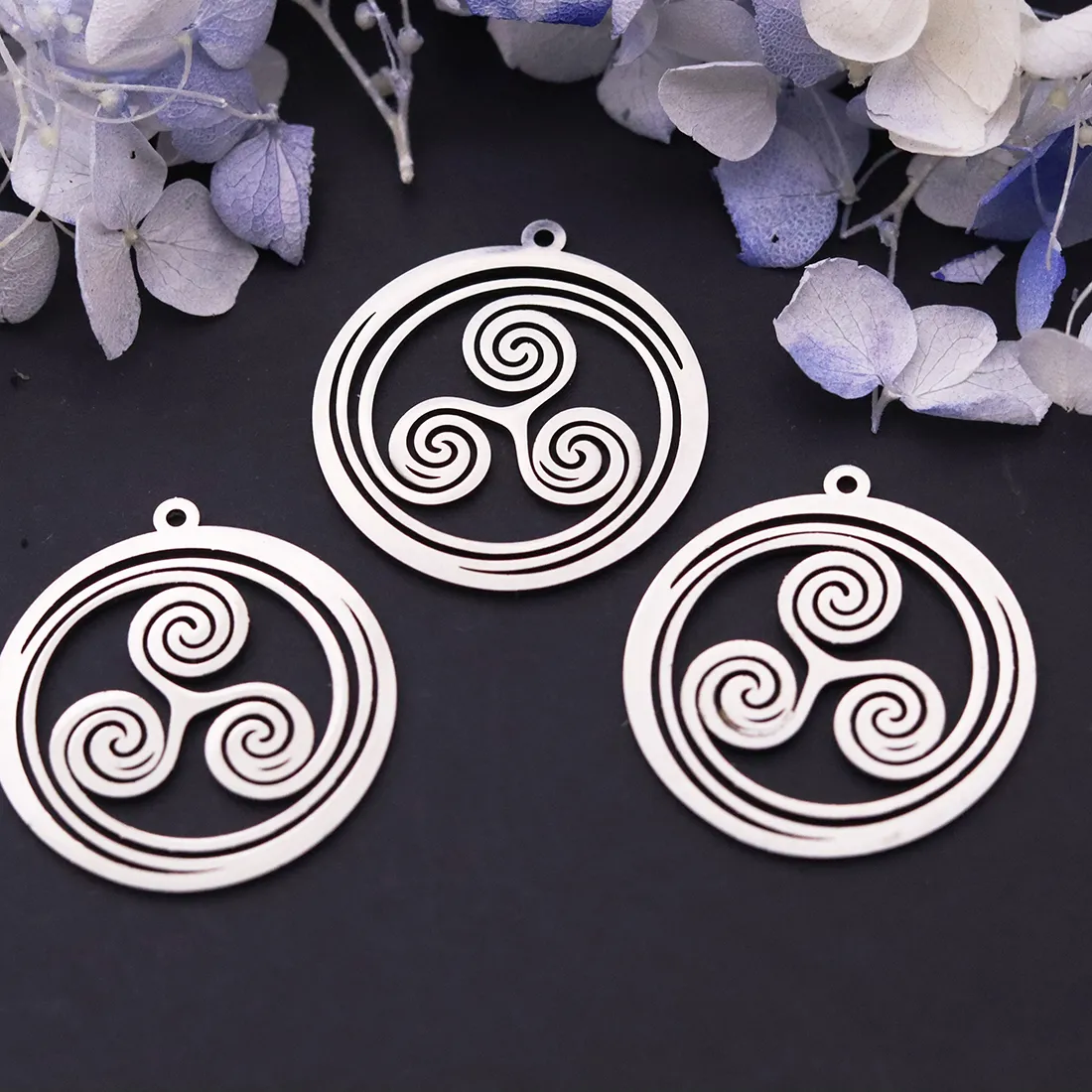 Authentic The Eternal Path: Triple Spiral Triskelion Charms
