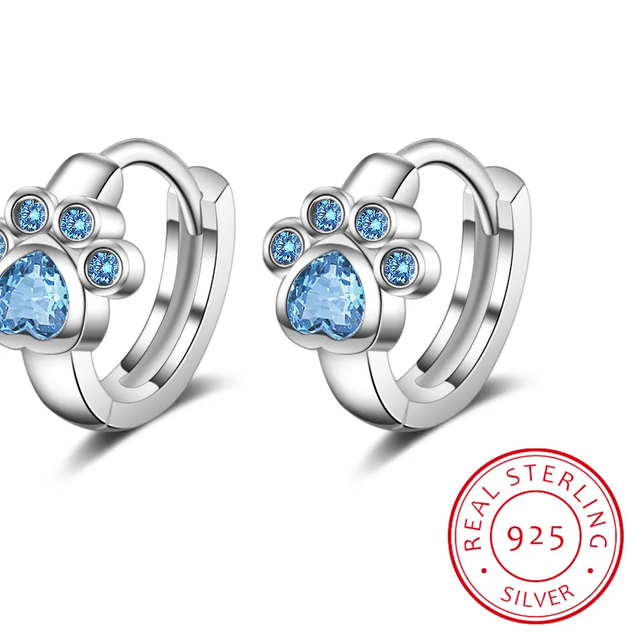 Authentic Celestial Pawprints: The Natural Blue Topaz Sacred Animal Talisman Hoops