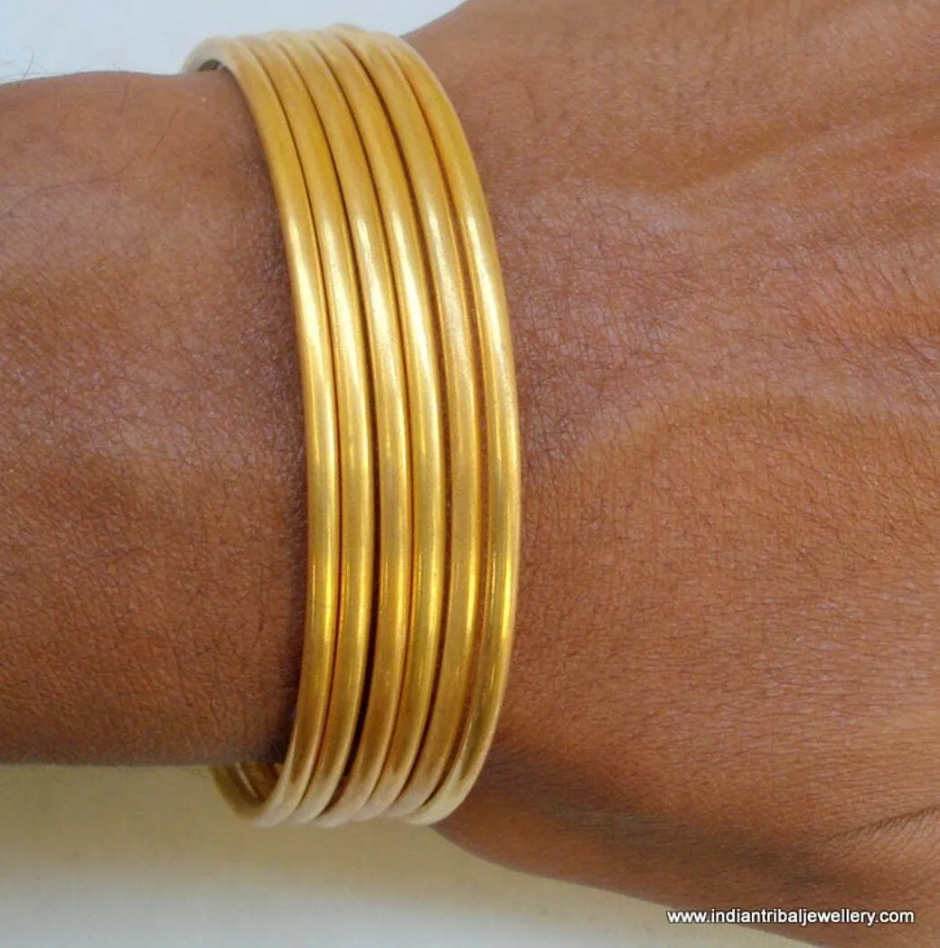 Authentic traditional design ethnic gold gilded gold plated silver bangle bracelet set
