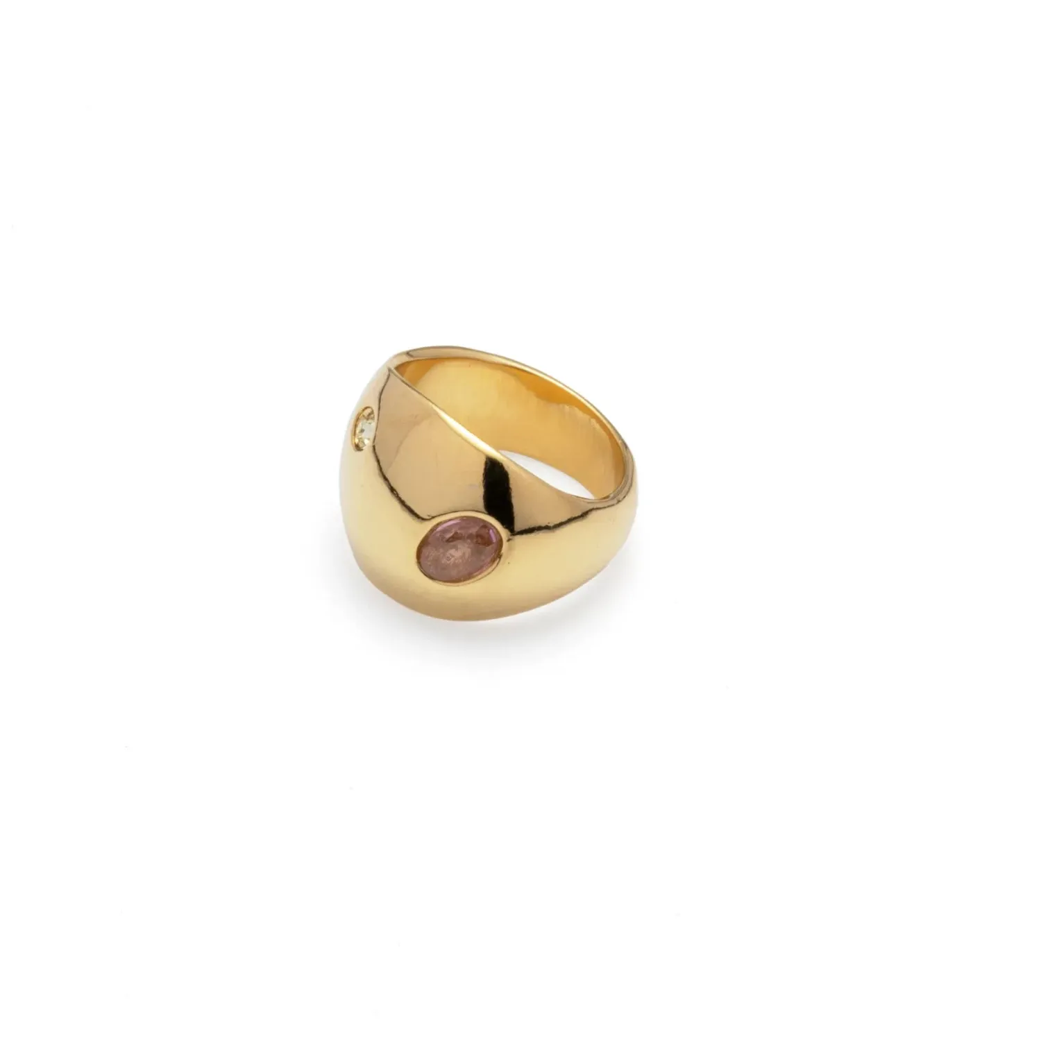 Authentic Celestial Heart Dome Ring - 24K Gold Plated Passion Talisman