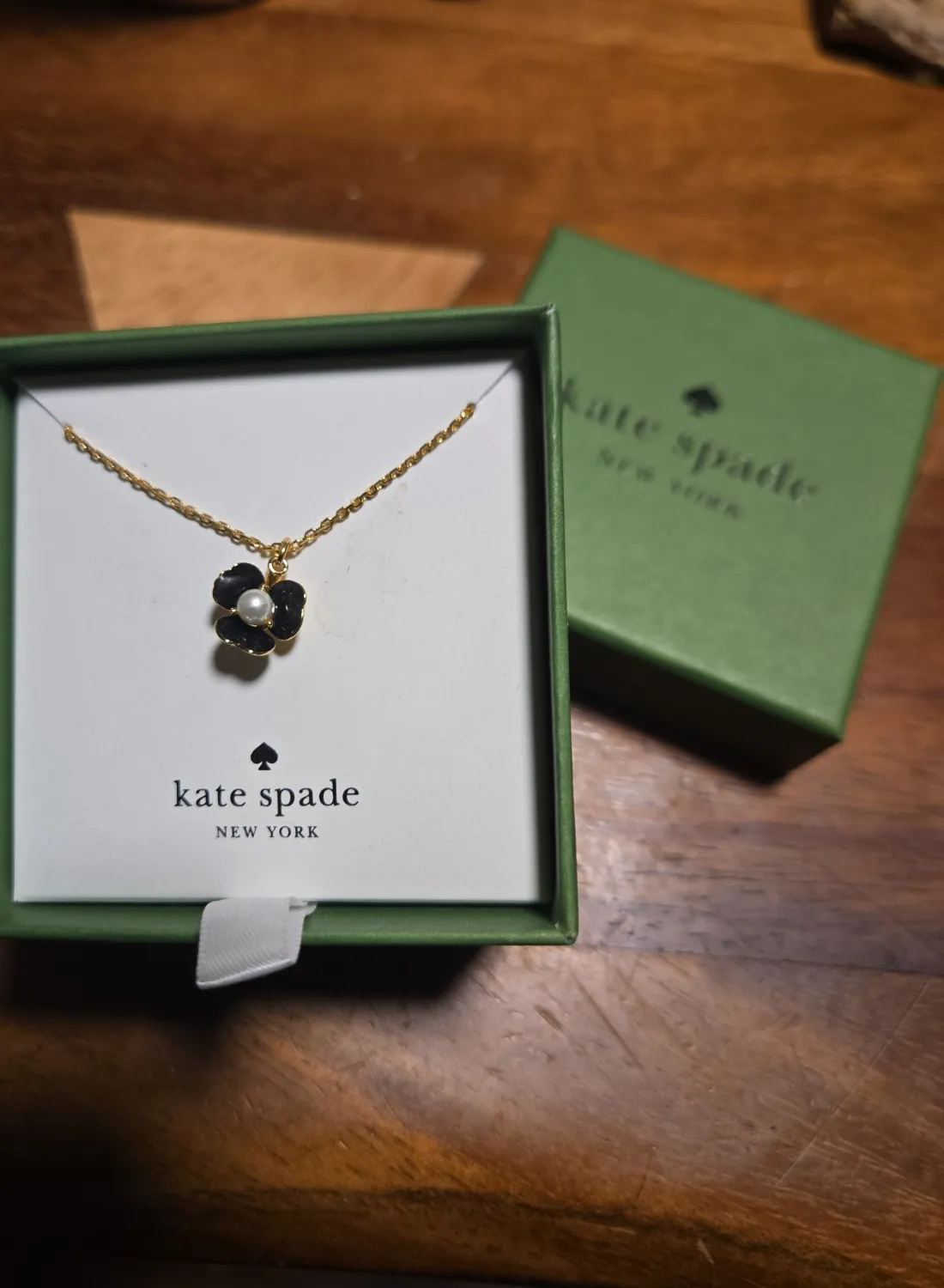 Authentic Kate Spade Flower Necklace Pendant Gold Plated
