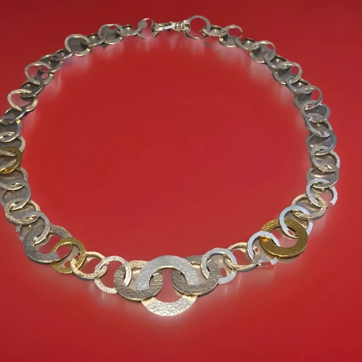 Authentic NWT GURHAN 24K GOLD PLATED/STERLING TAPERED MANGO LINK NECKLACE APPROX 20” LONG