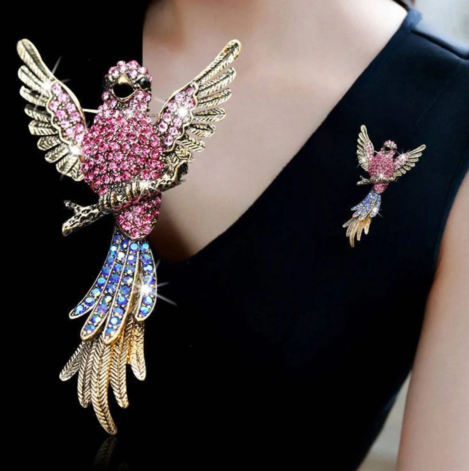 Authentic Celestial Avian Totem - Radiant Winged Guardian Brooch