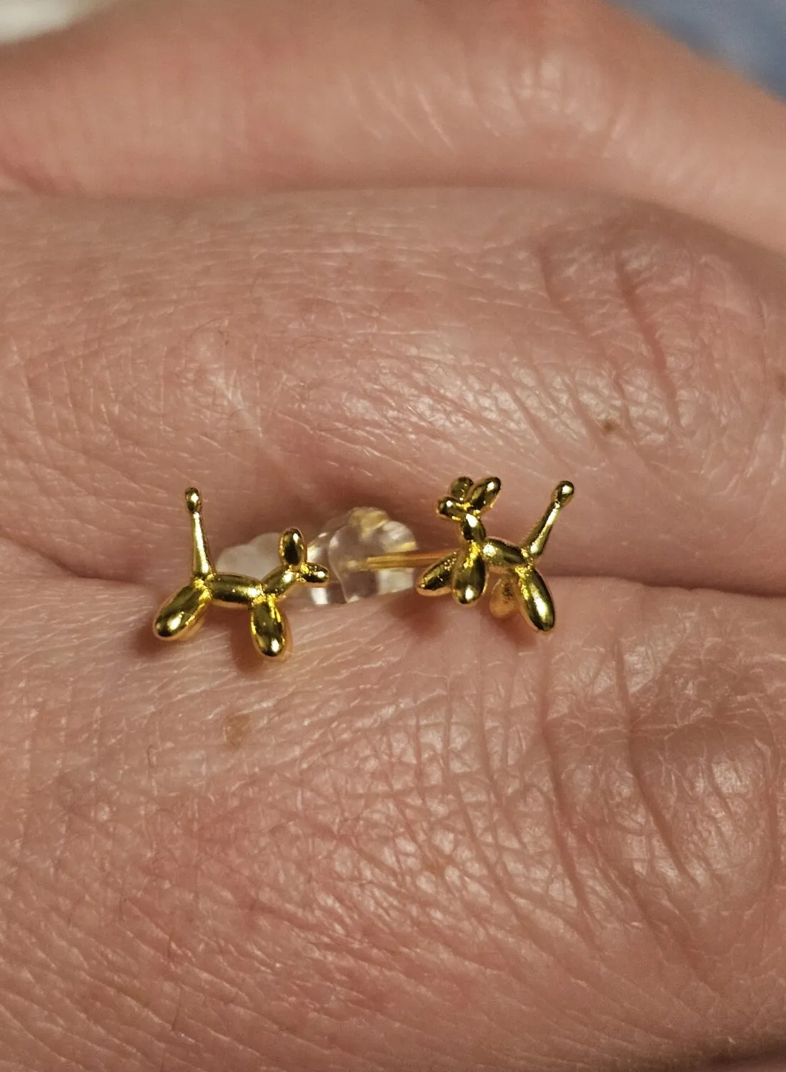 Authentic Gold Plated Balloon Dog Earring Studs