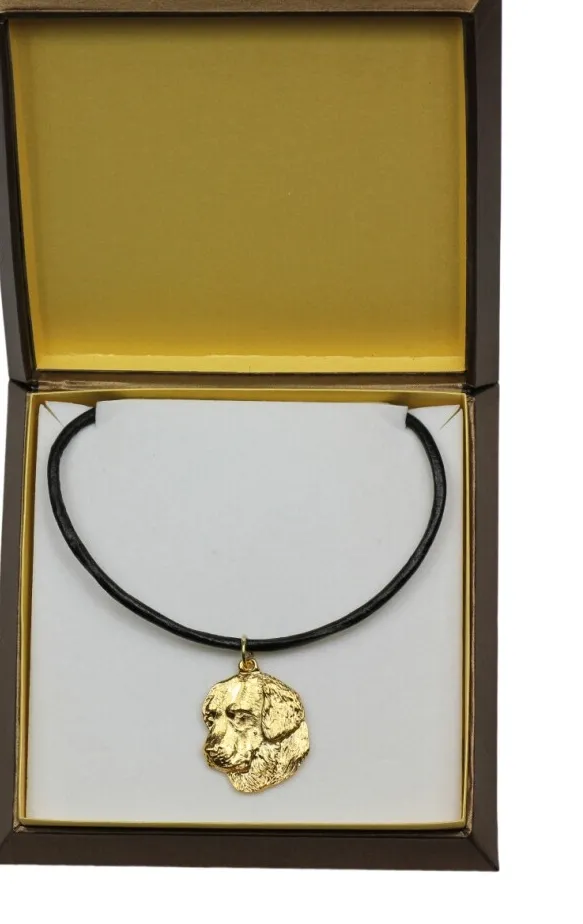 Authentic Golden Retriever - Dog Collar In Box, Gold-Plated Pendant For Dogs