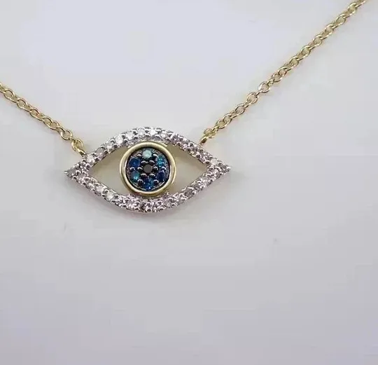 Authentic Celestial Guardian Moissanite Evil Eye Talisman in Sacred Gold-Plated Sterling Silver
