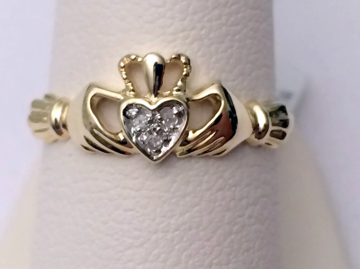 Authentic Celestial Claddagh VVS1 Moissanite Vow of Eternal Union
