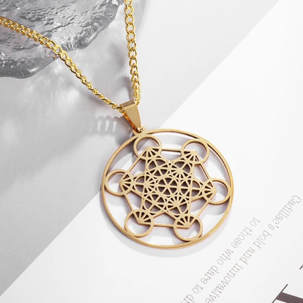 Gold plated  Metatron sacred geometry necklace Improvement