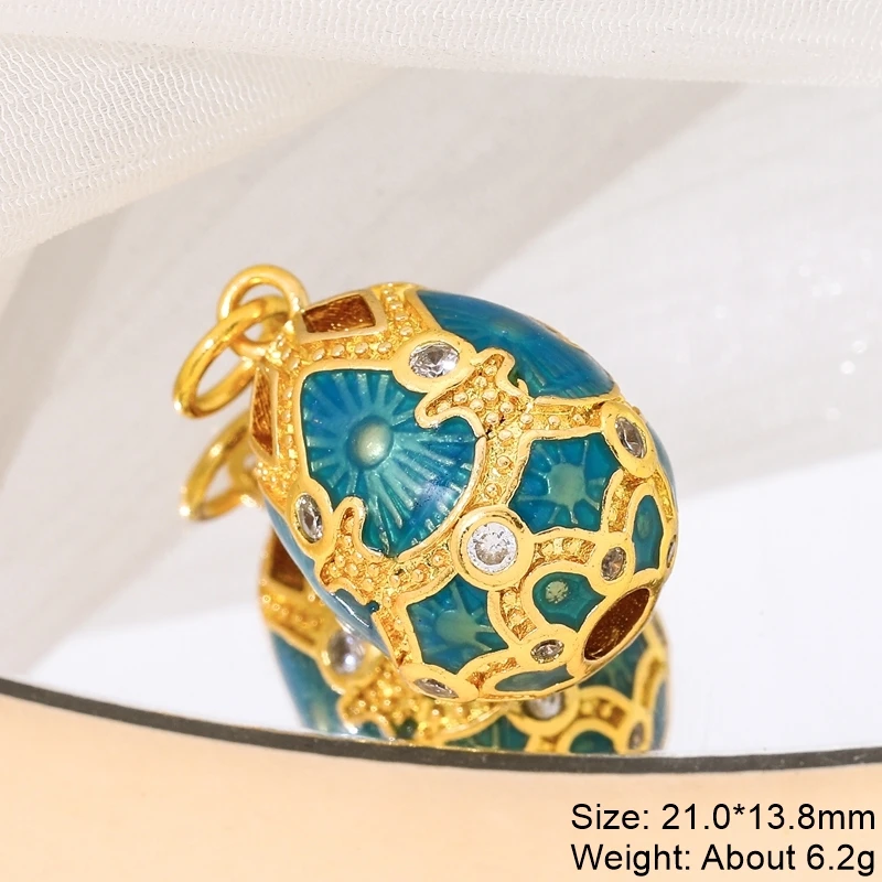 Gold plated  Egg pendant Fertility