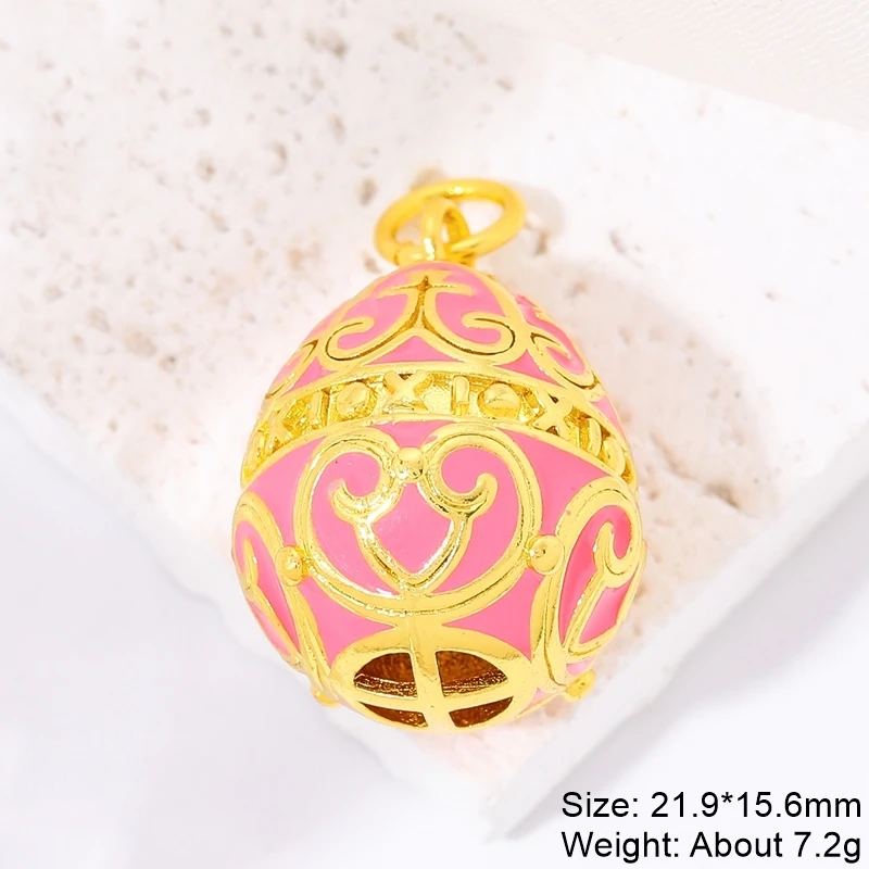 Gold plated  Egg pendant Fertility