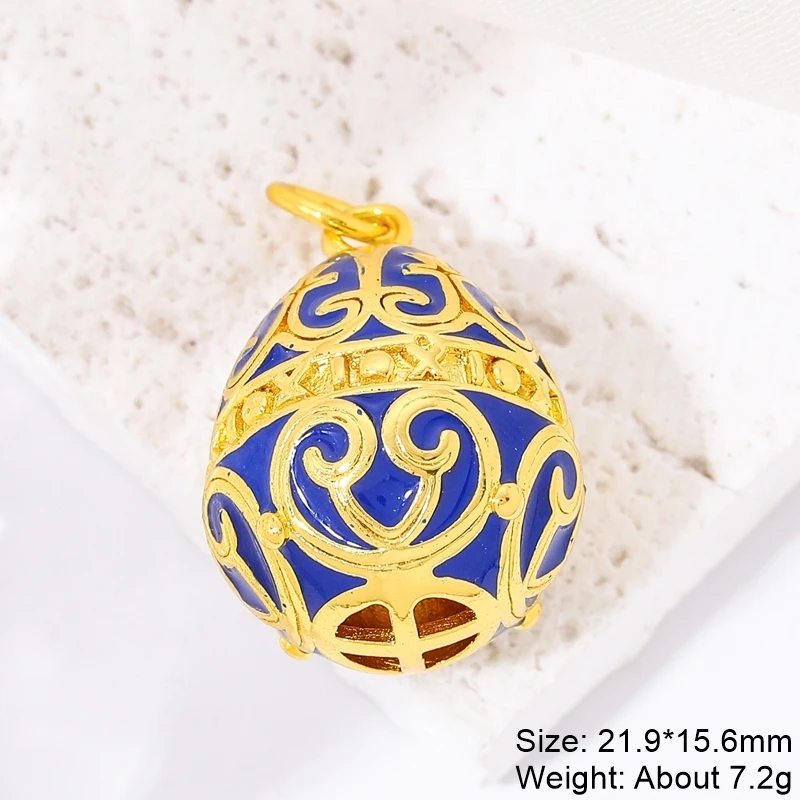 Gold plated  Egg pendant Fertility